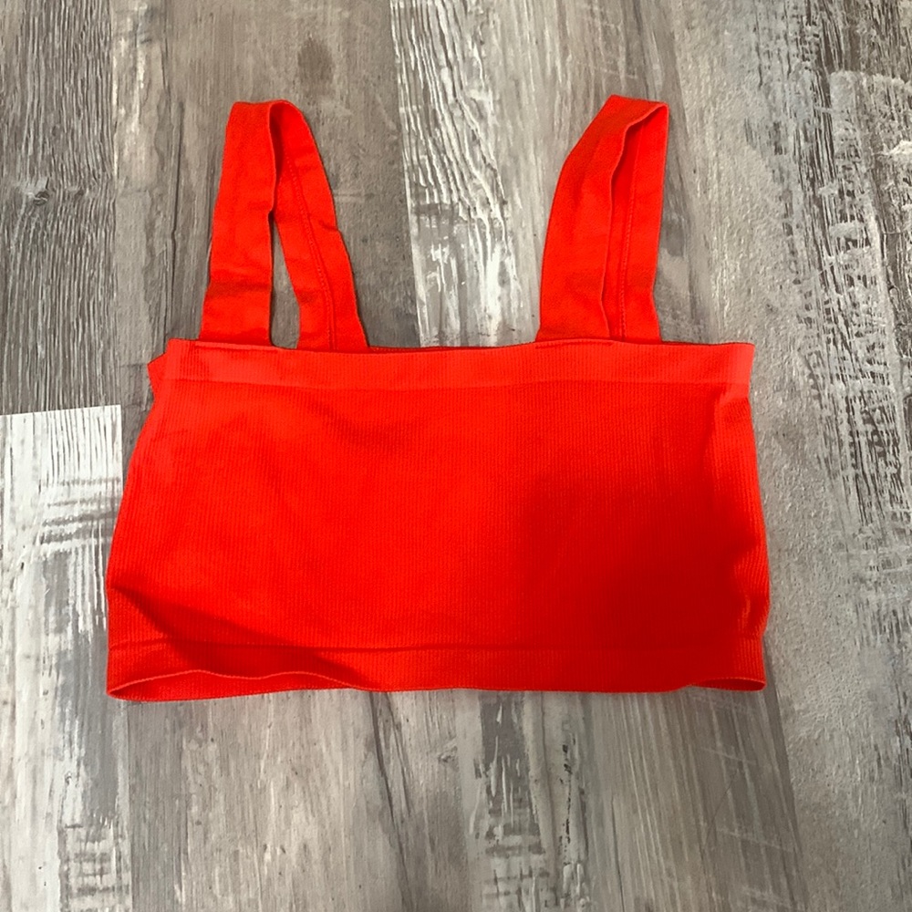 bright orange crop top